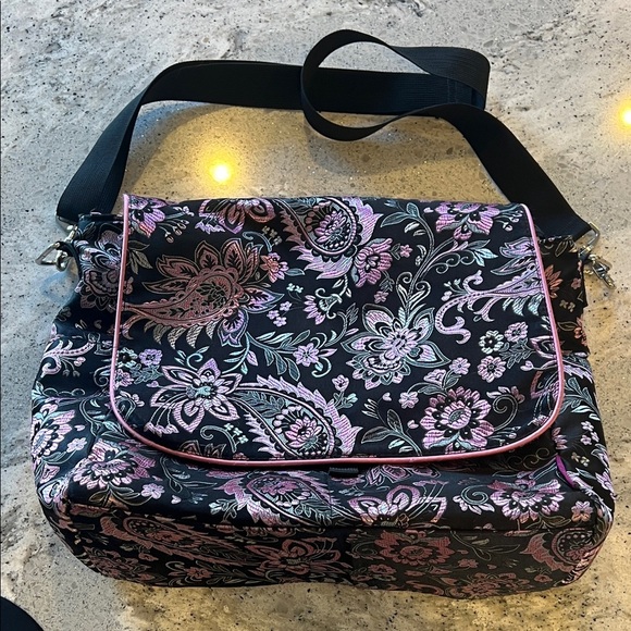 Ima Rose-n-Bloom Handbags - Floral Black and Pink Women's Bag